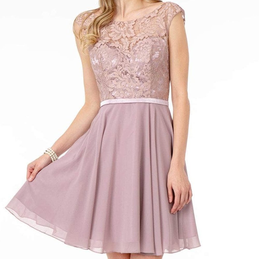 SALE NWT Elizabeth K GS2807 Cocktail Dress Purple Size L